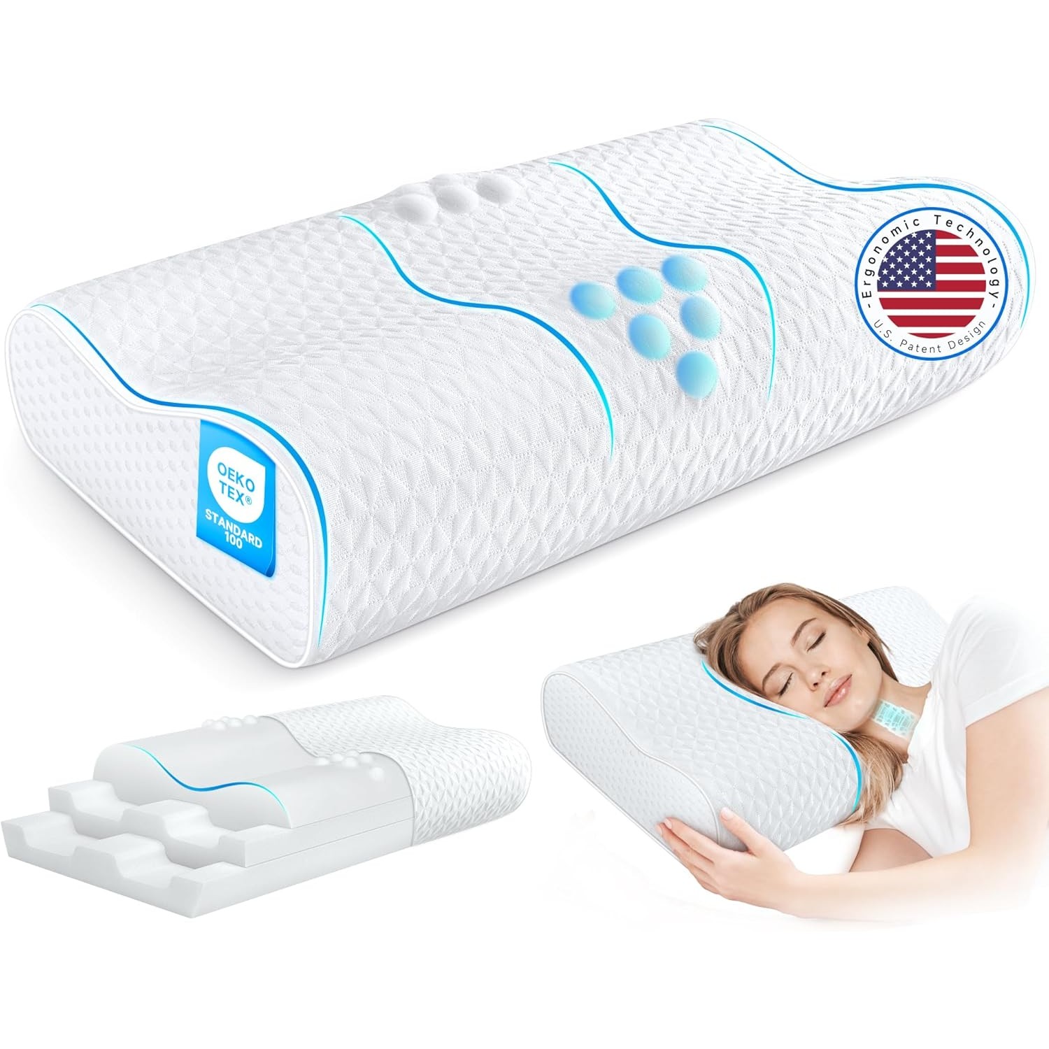 Adjustable Cervical Memory Foam Pillow